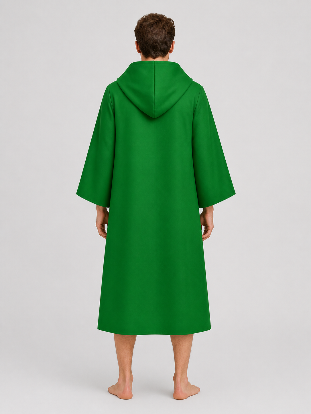 Green Long Hooded Cloak for Halloween back view