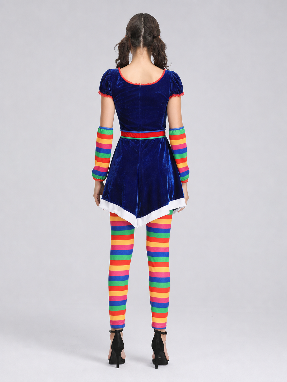 Stage Costume with Rainbow Stripes for Performances