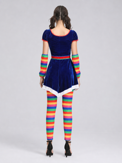 Stage Costume with Rainbow Stripes for Performances