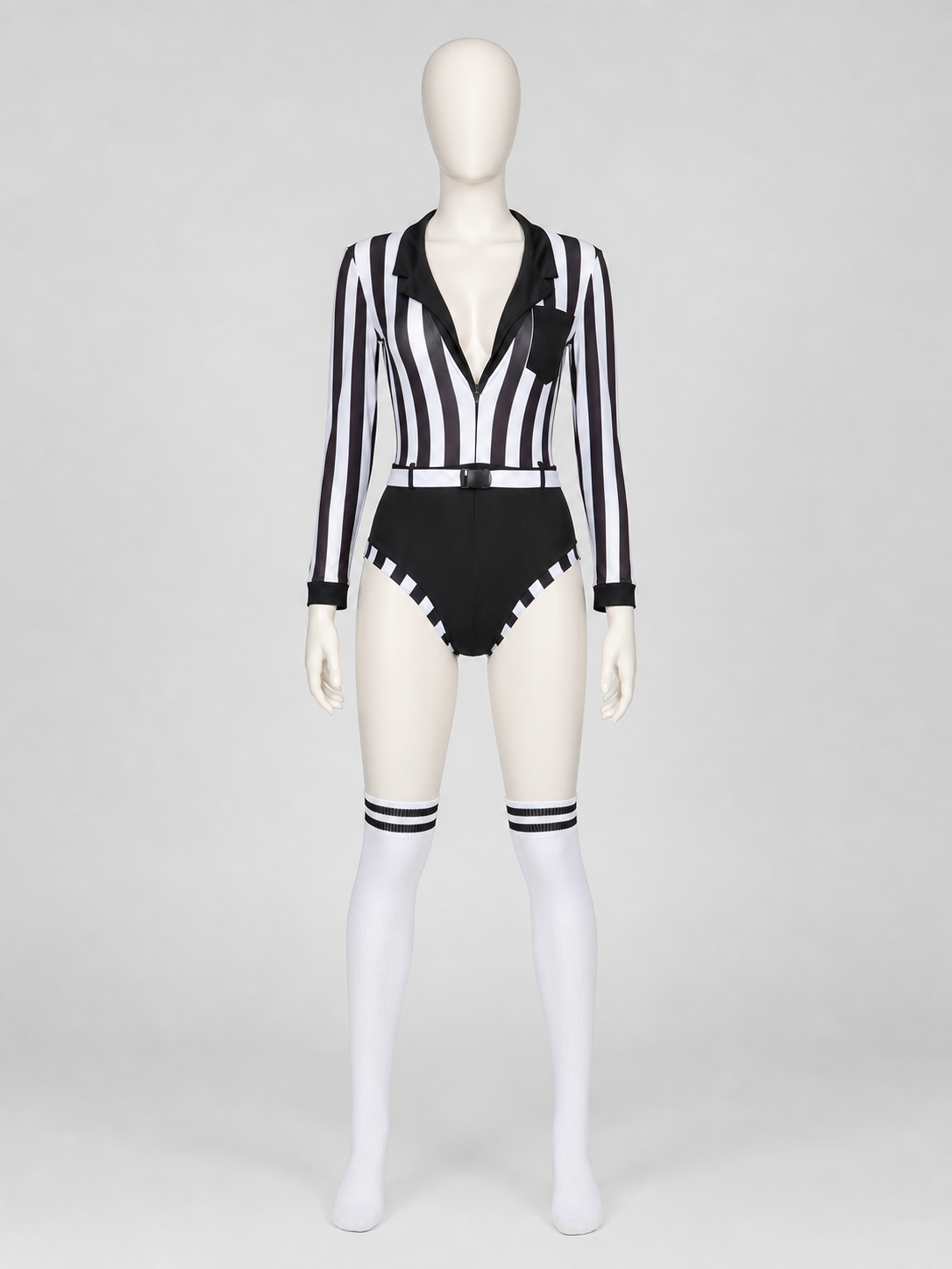 Judge Cosplay Costume: Black and White Jumpsuit