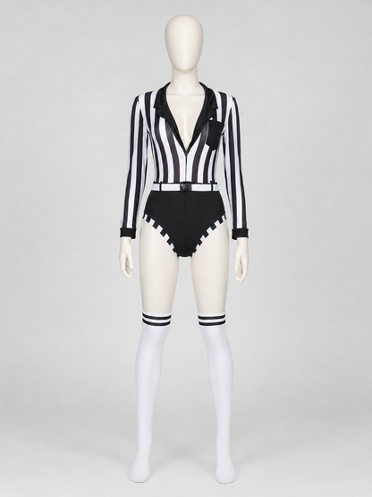 Judge Cosplay Costume: Black and White Jumpsuit