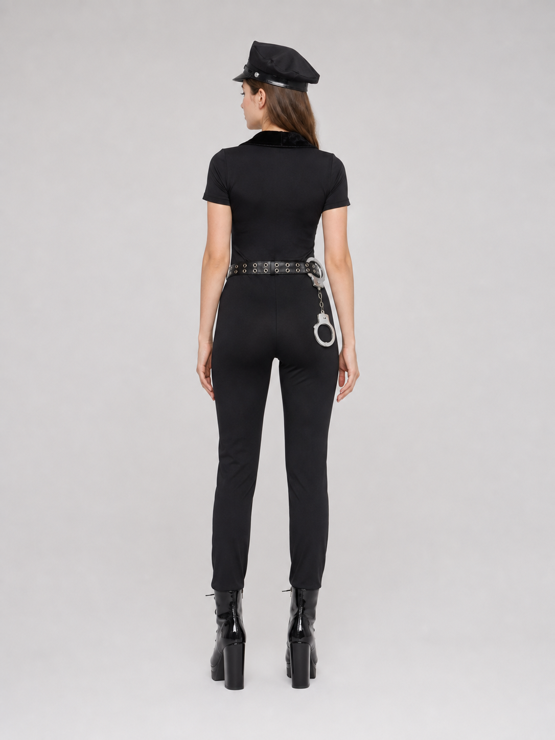 Black Police Jumpsuit for Cosplay