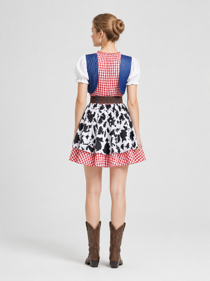 Judy Cosplay Costume from Zootopia, Skirt and Vest back view