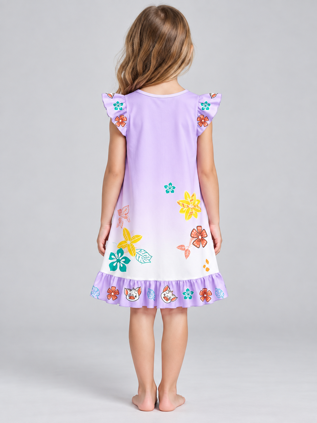 Light purple children's dress with floral print