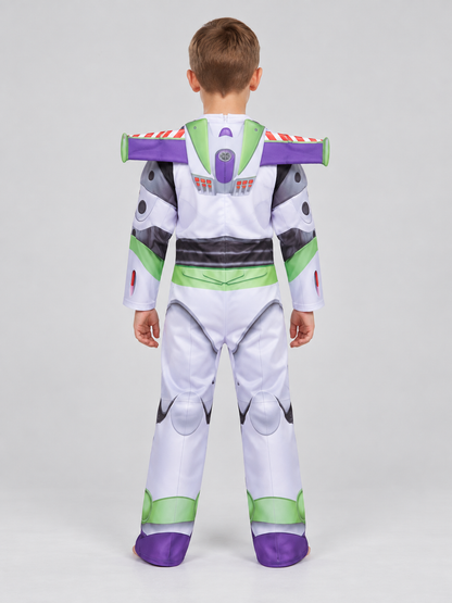 Kids' white carnival costume with wings and mask