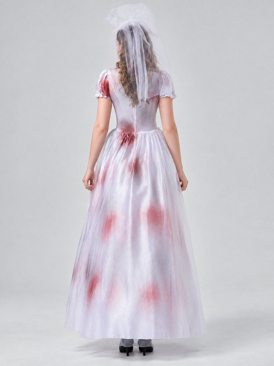 Ghost Bride Halloween Costume with Veil