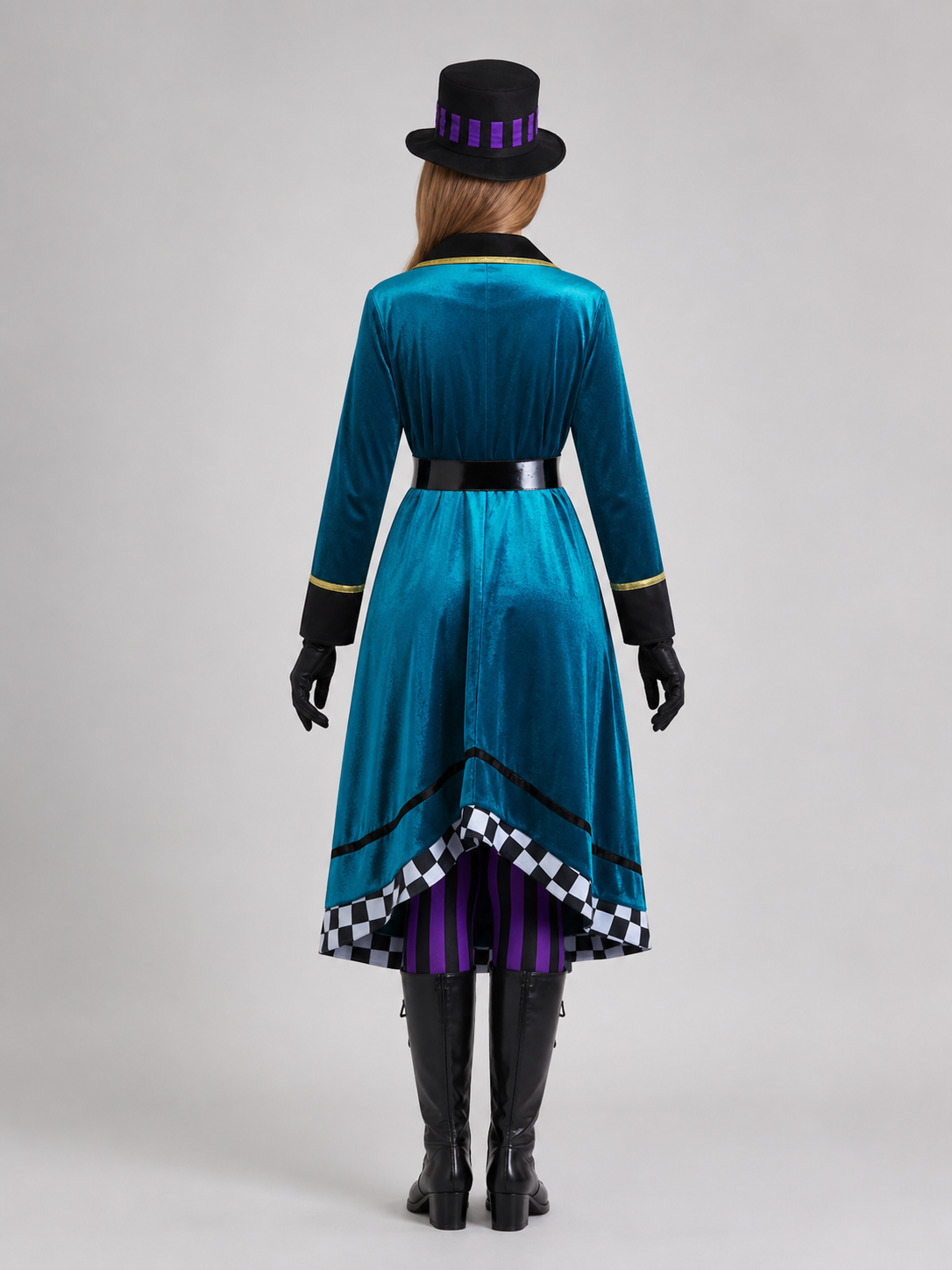 Magician Costume with Top Hat and Gloves for Performances