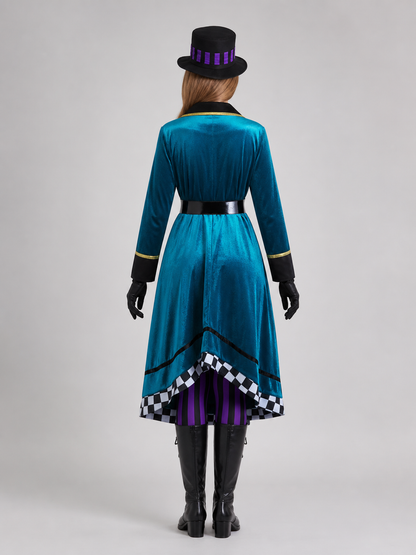 Magician Costume with Top Hat and Gloves for Performances