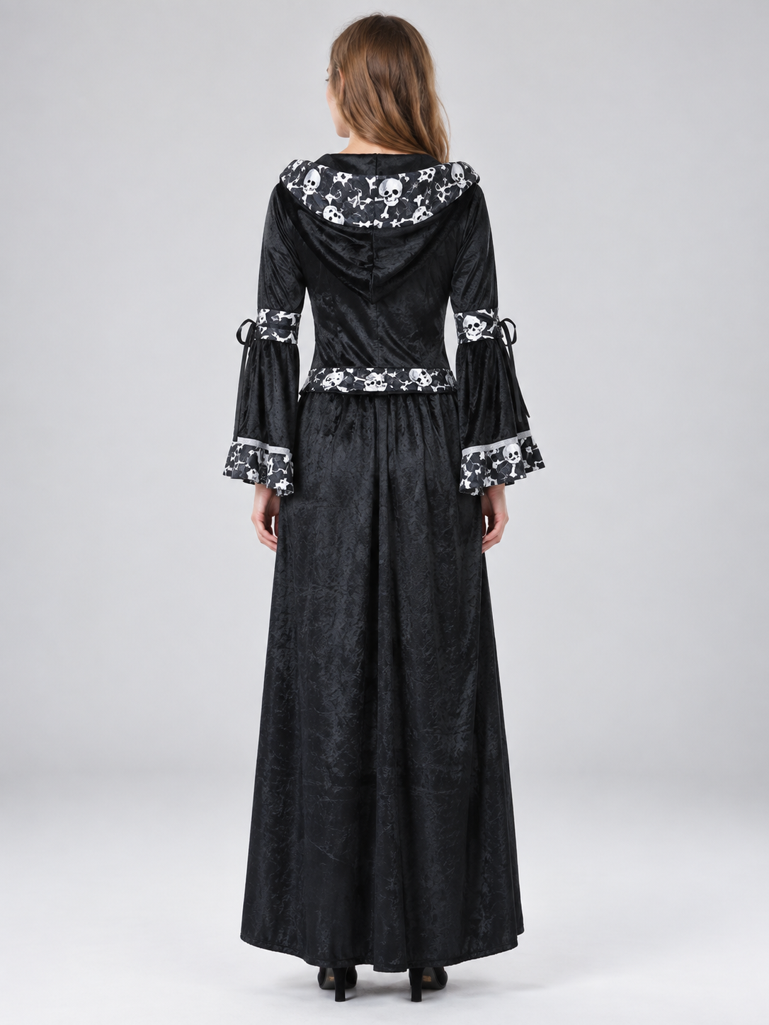 Death Carnival Costume with Hood and Bones