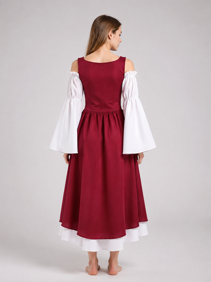 Medieval-Style Costume Dress with Corset back view