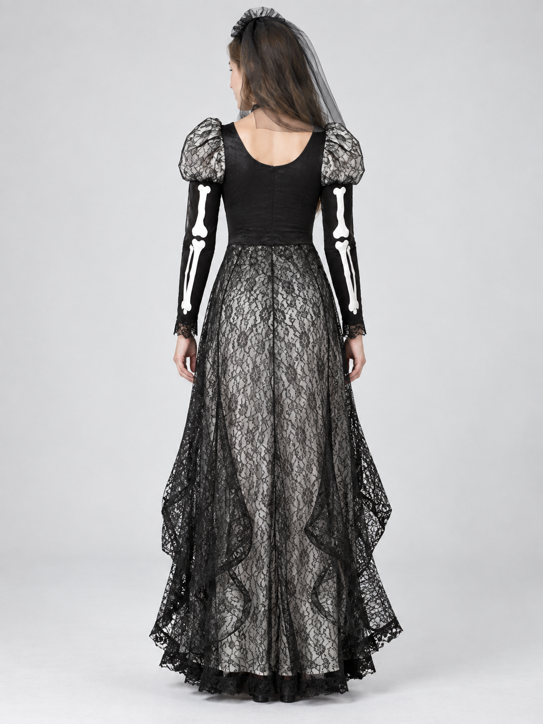 Halloween Ghost Costume with Veil and Bow