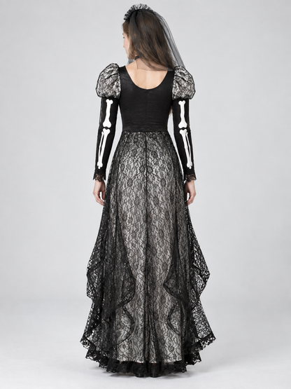 Halloween Ghost Costume with Veil and Bow
