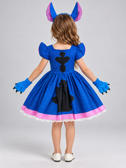 Kids' Carnival Dress with a Fluffy Skirt and Print