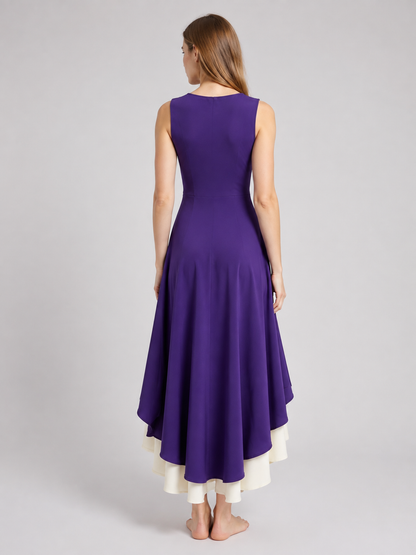 Purple Stage Dress with Lacing back view