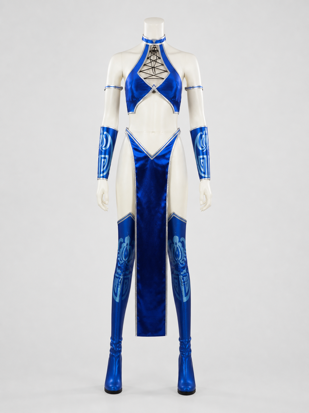 Mortal Kombat Cosplay Costume: Top, Shorts, Bracers back view
