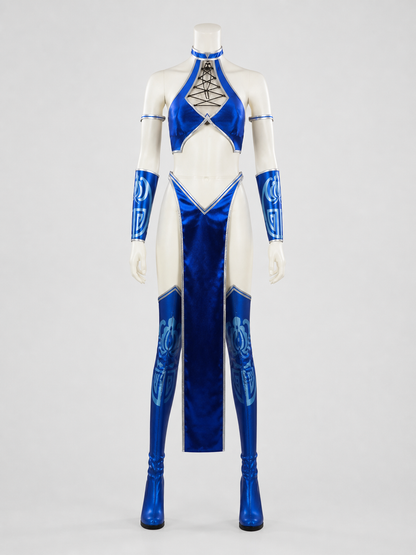 Mortal Kombat Cosplay Costume: Top, Shorts, Bracers back view