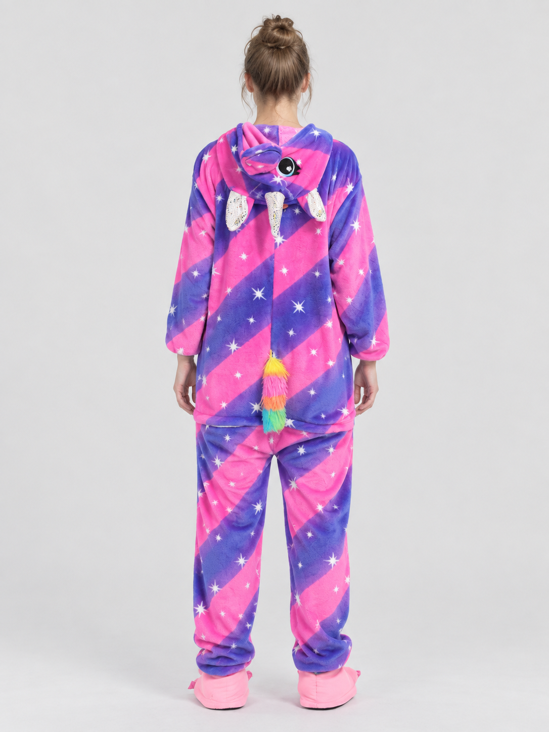 Hooded Pajama Jumpsuit with Horn and Ears