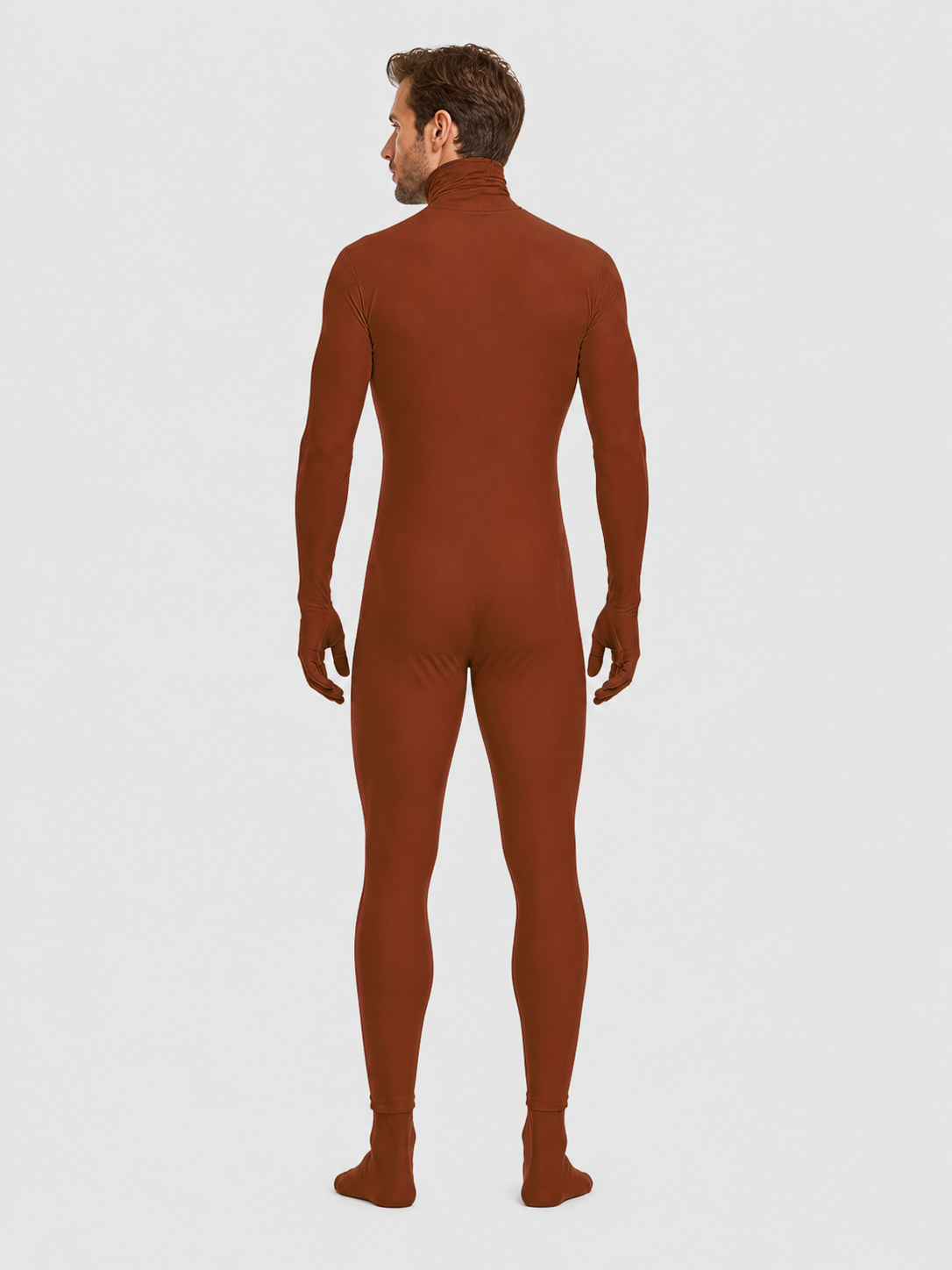 Form-Fitting Chroma Key Jumpsuit with Open Face back view