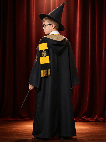 Hufflepuff Wizard Costume with Hood for Cosplay