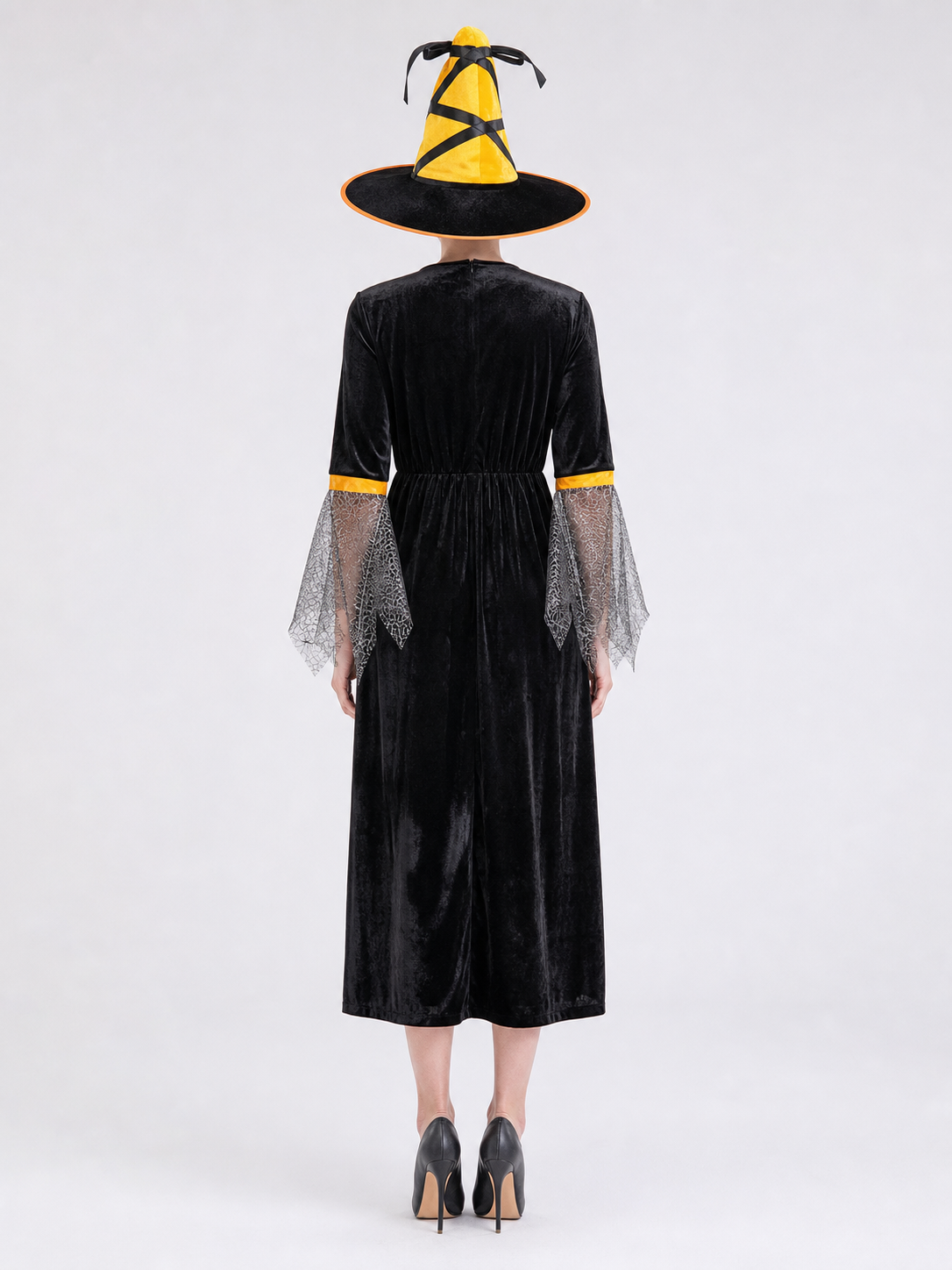 Halloween witch costume with dress and hat