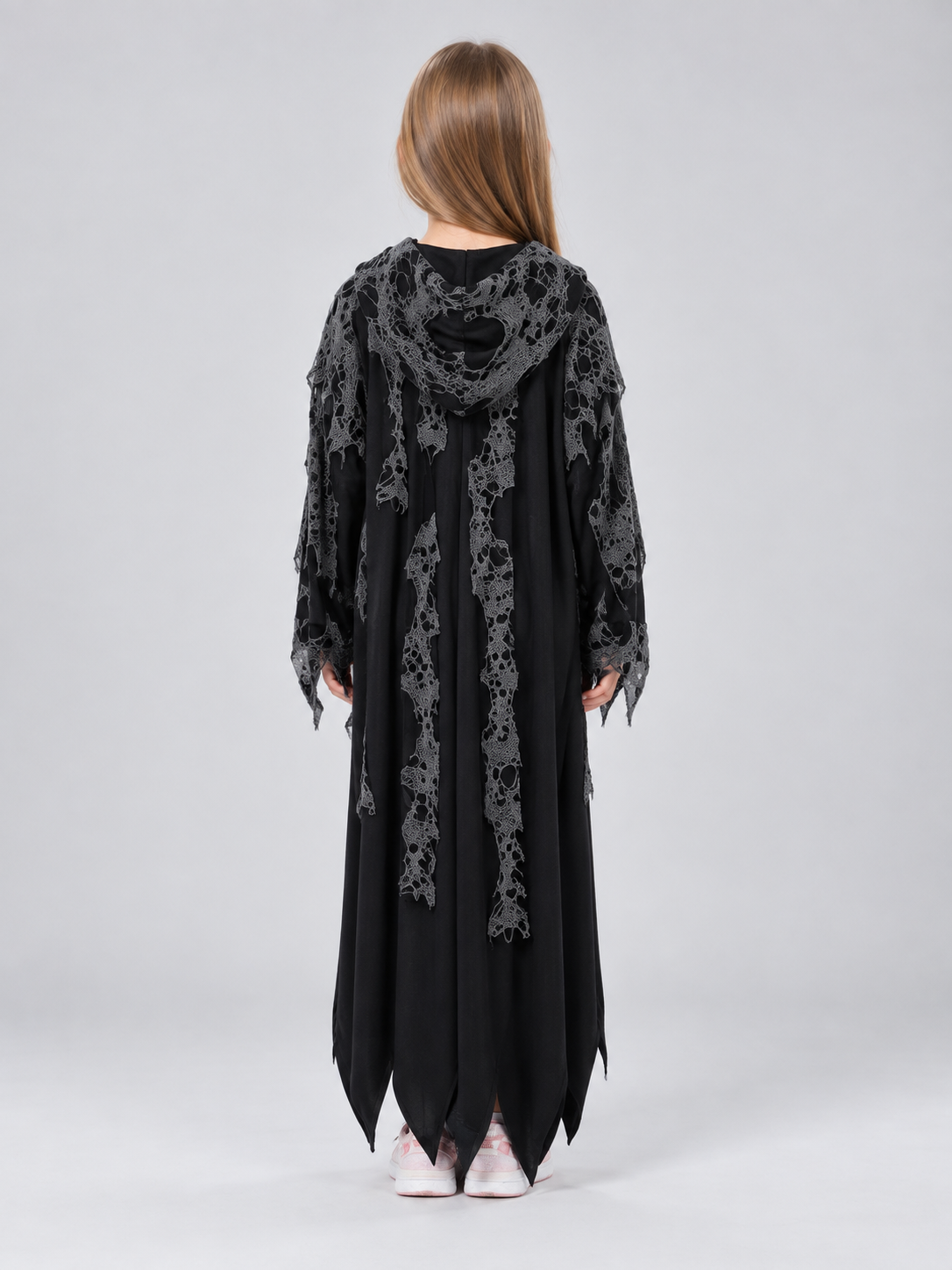 Kids' Vampire Halloween Costume with Hood and Spiderweb