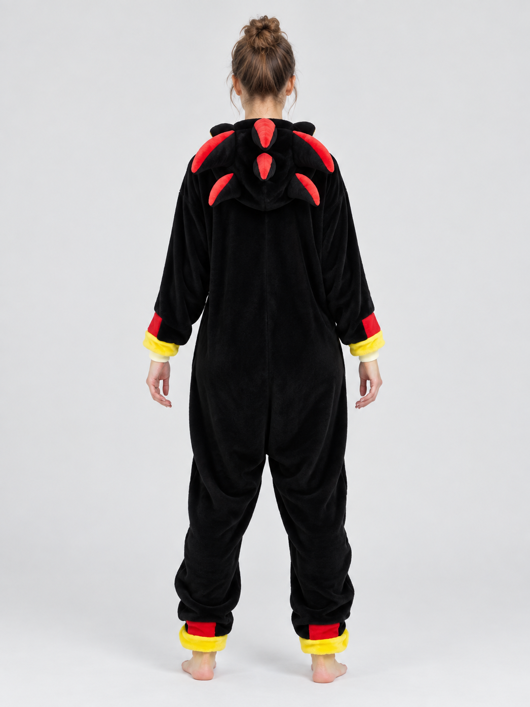 Black Pajama Jumpsuit with Dragon Print