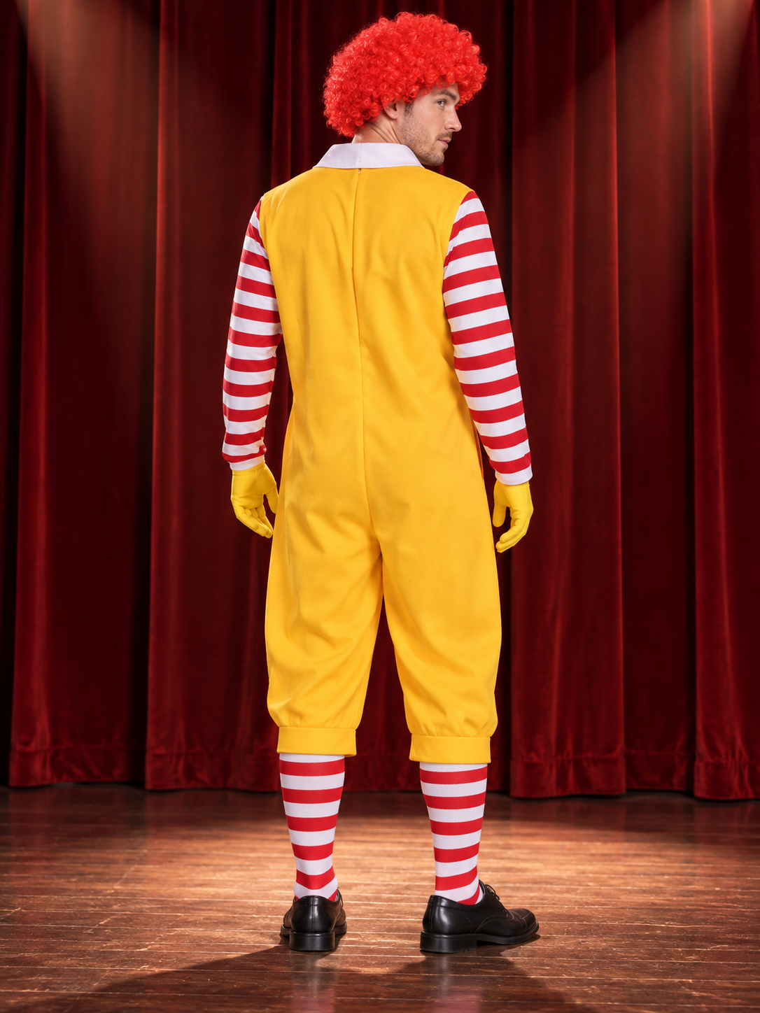 Clown Costume: Yellow Jumpsuit, Wig