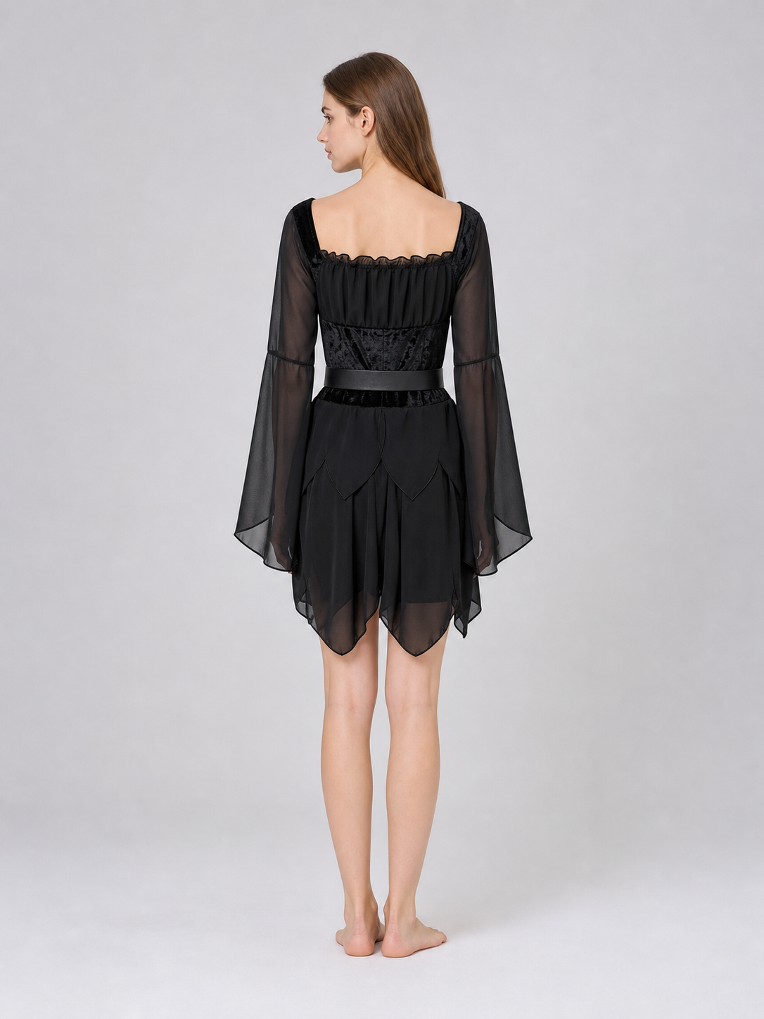 Gothic Dress with Corset and Belt for Cosplay