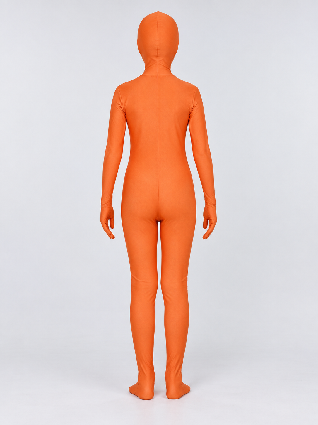 Orange Hooded One-Piece Jumpsuit Costume back view