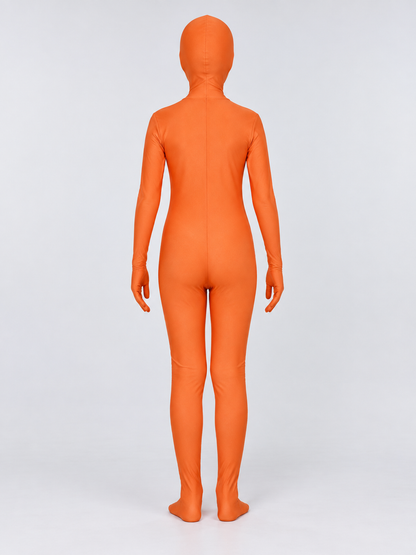Orange Hooded One-Piece Jumpsuit Costume back view