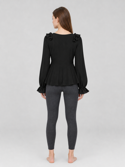 Renaissance-Style Shirt with Jabot and Lacing