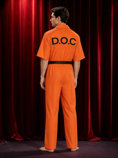 Orange Prisoner Jumpsuit for Halloween Cosplay back view