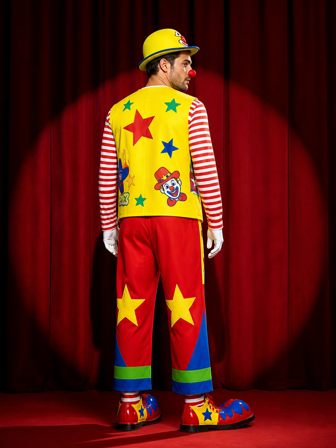 Circus Clown Costume for Performances and Halloween back view