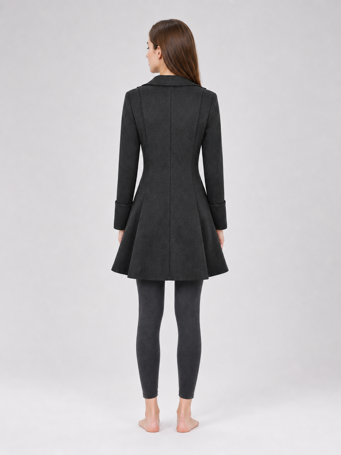 Gothic Long Frock Coat with High Collar