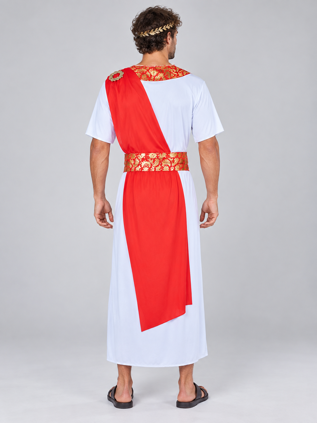 Long Costume with Red Insert and Short Sleeves back view