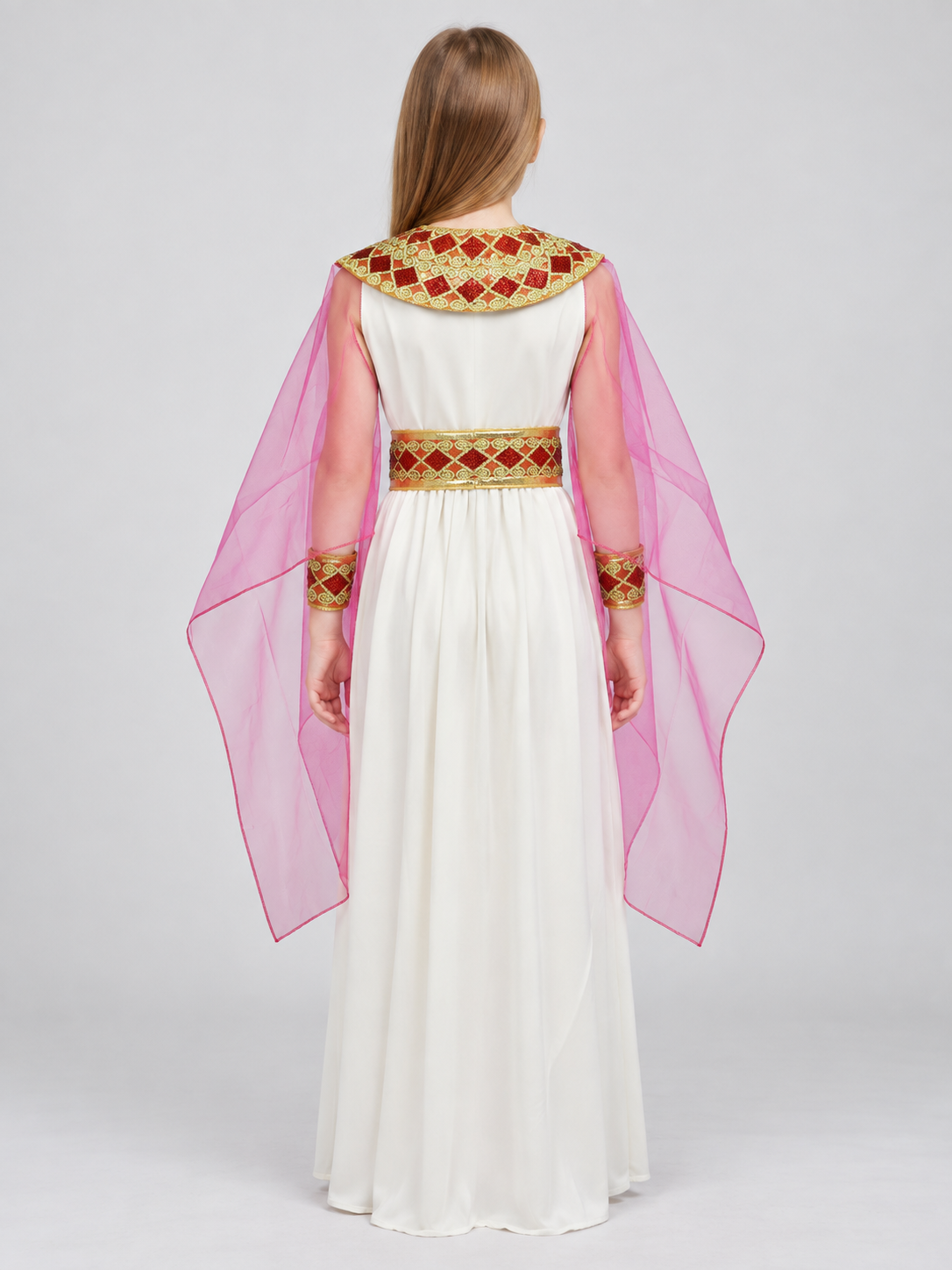 Egyptian-Style Carnival Costume, White with Cape