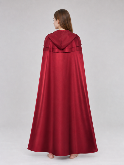 Red Hooded Cape Cloak with Pendant