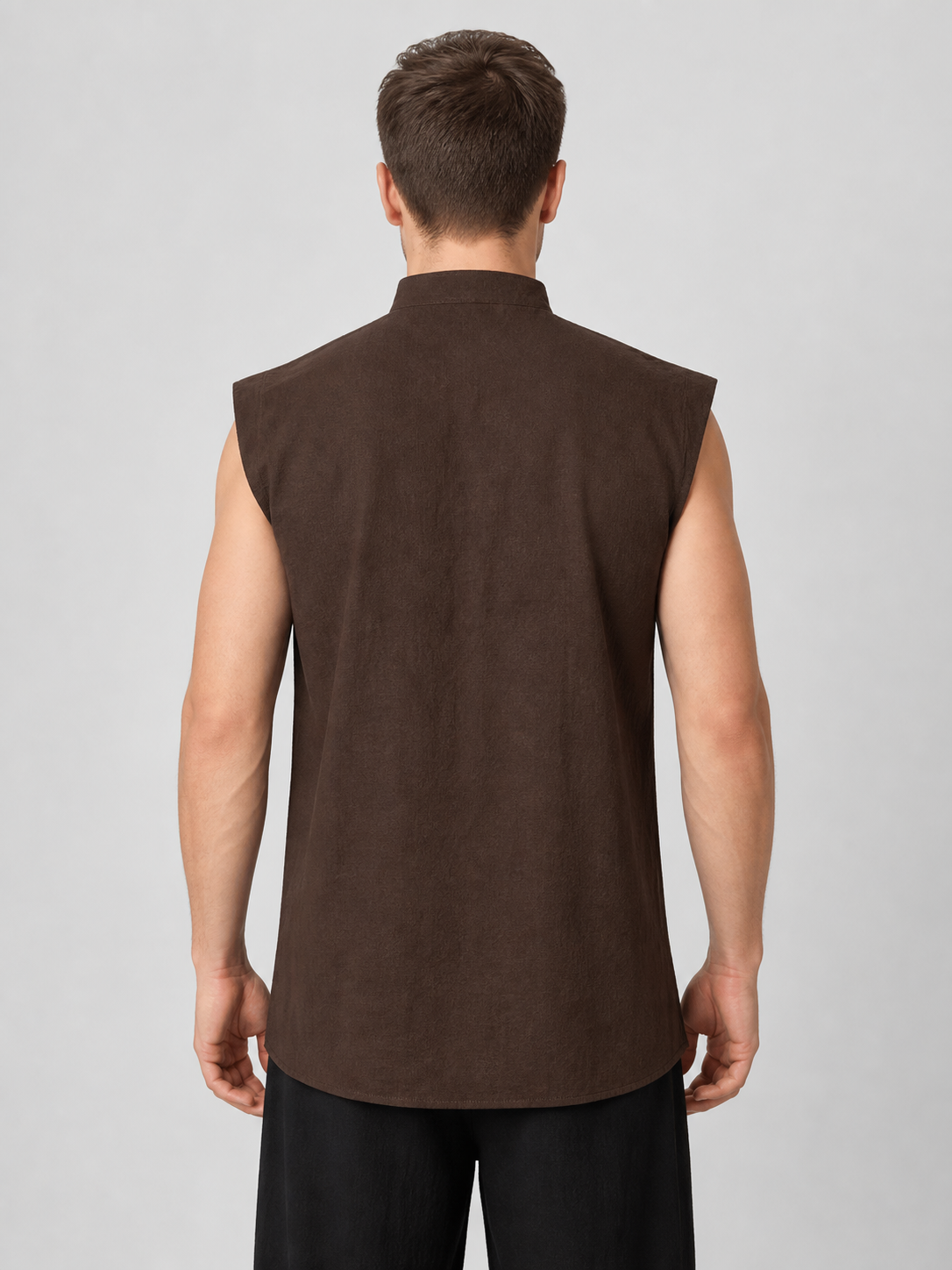 Halloween Sleeveless Lace-Up Vest with Stand Collar