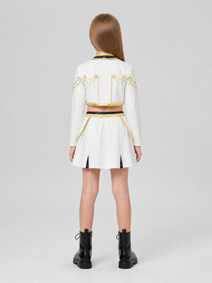 Cosplay Costume for Performances, 3-Piece Set, White and Gold back view
