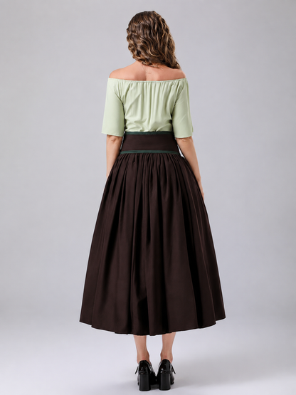 Medieval-Style Midi/Maxi Dress with Corset Belt back view