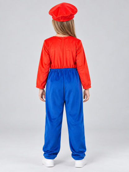Kids' Super Mario Carnival Costume with Mustache and Hat