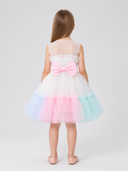 European Princess Strapless Tutu Dress for Weddings back view