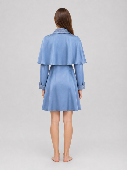 Beauxbatons Cosplay Dress with Capelet, Blue