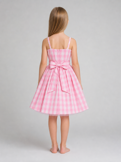 Barbie-Style Cosplay Dress, Pink Gingham