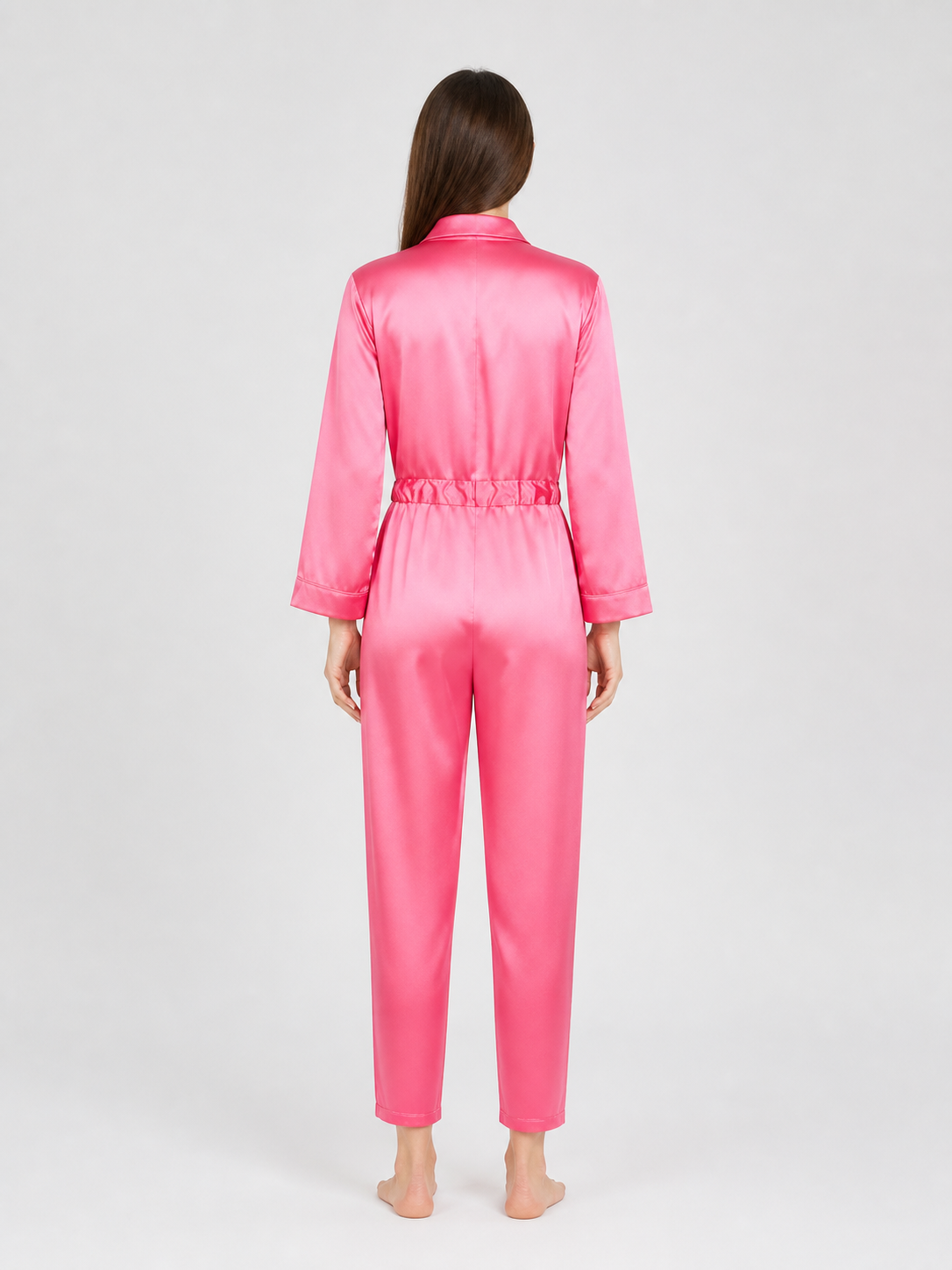 Barbie Ken Cosplay Jumpsuit, Bright Pink, with Collar back view