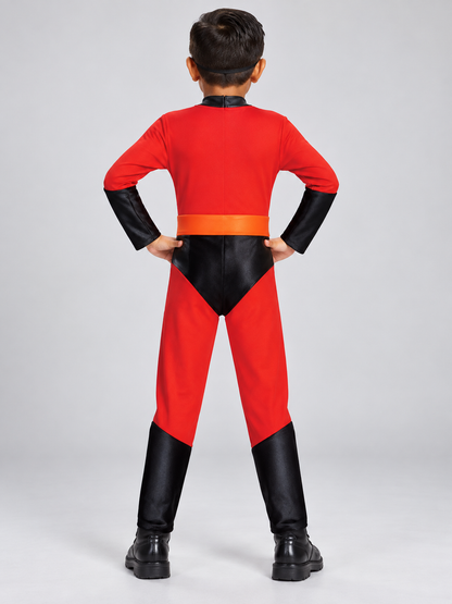 Kids' Superhero Carnival Costume Red with Mask