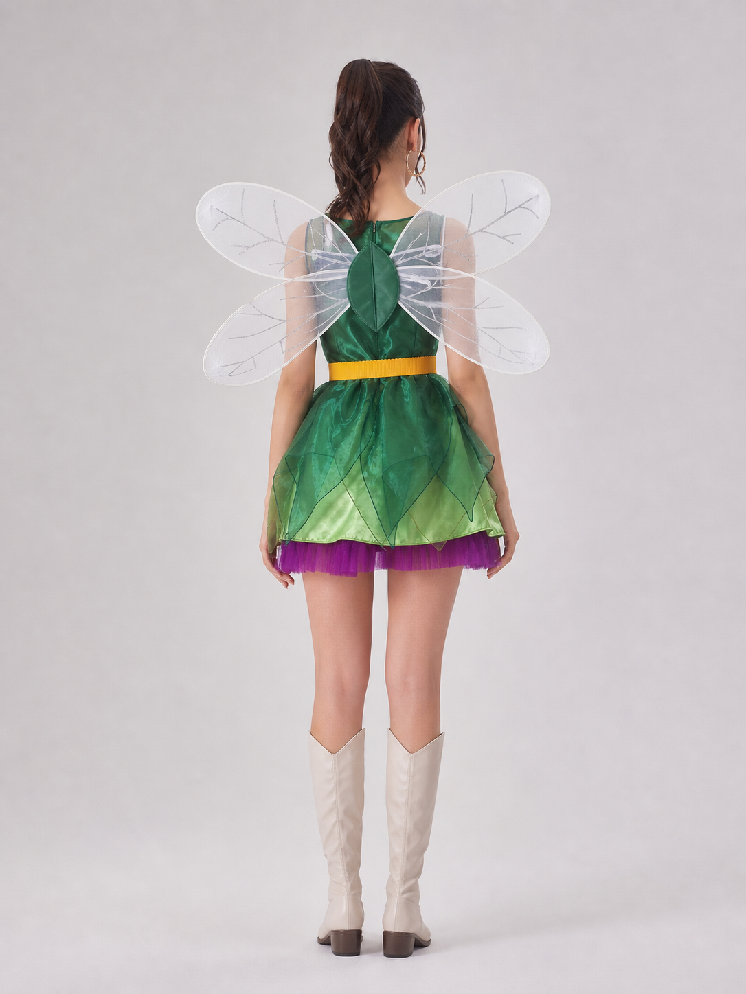 Green Elf Costume with Wings for Cosplay