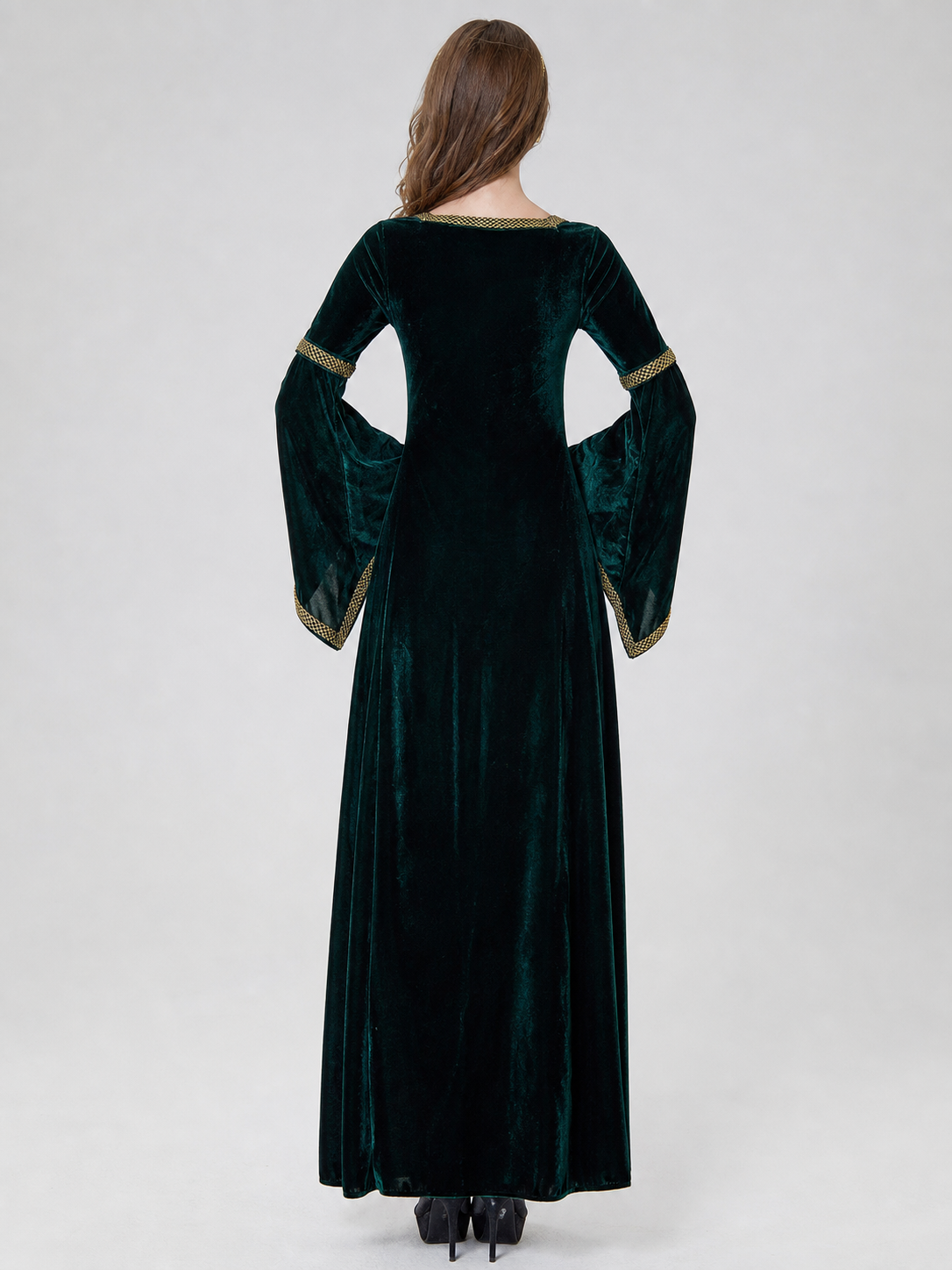 Medieval Costume with Gold Lacing and Sleeves