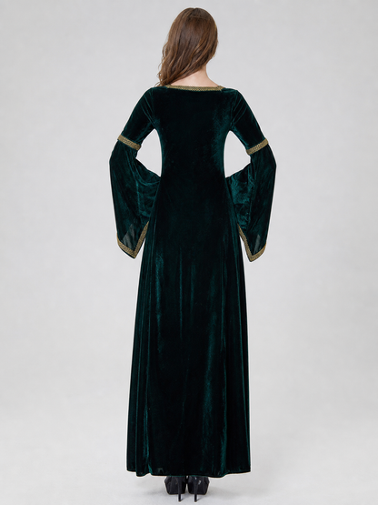 Medieval Costume with Gold Lacing and Sleeves