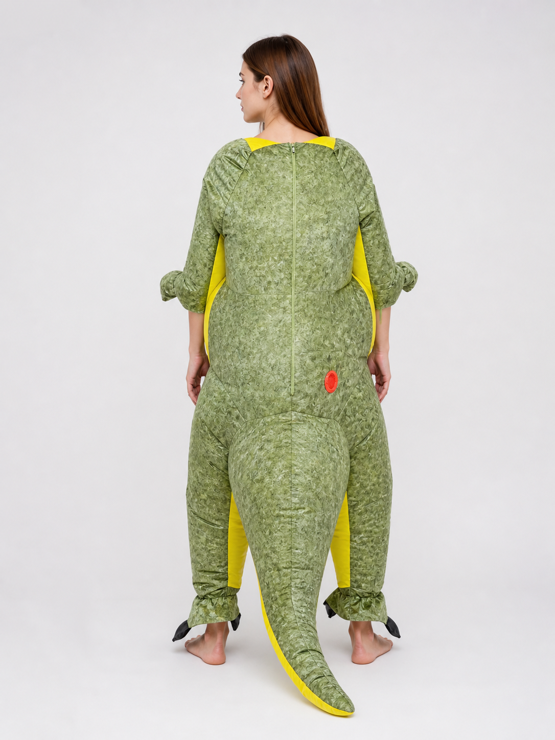 Green T-Rex Dinosaur Costume back view